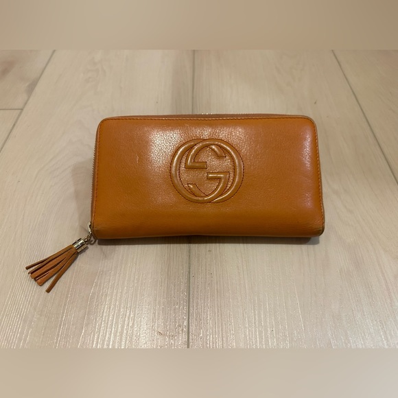 Gucci Soho leather wallet orange - Picture 1 of 12